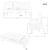 Aukfa 65.3" Leather Modern Convertible Futon Sofa Bed w/ Removable Armrests, Metal Legs, Cupholders - 3 of 4