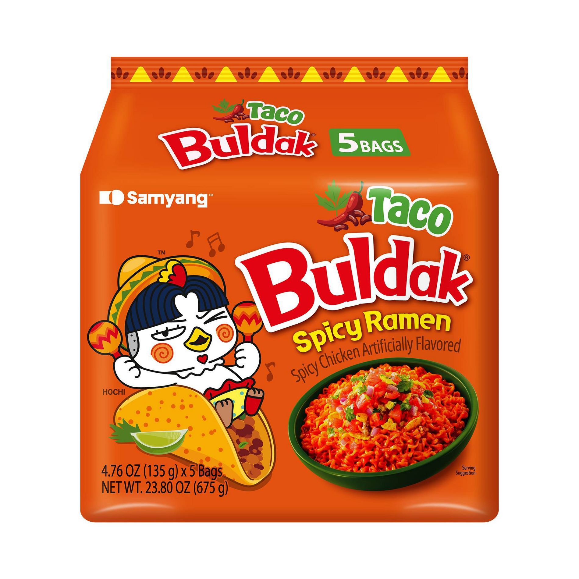 Samyang Buldak Taco Spicy Ramen Noodles - 23.8oz/5ct