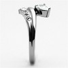 Slickblue Women's Polished Stainless Steel Ring with Pear-Shaped CZ & Small CZ Accents – Clear Finish, Sizes 5-10 - 4 of 4
