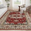 LunaLulinlk Area Rug 6x9 Vintage Bohemia Large Persian Non-slip Washable Rug Flower Design Yellow/Red - 3 of 4