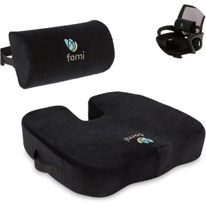 FOMI Extra Thick Coccyx Seat Cushion and Back Support Combo - 1 of 4