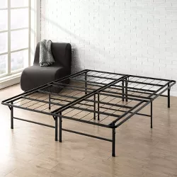 King 14" Premium Steel Bed Frame and Platform Bed Black - Mellow