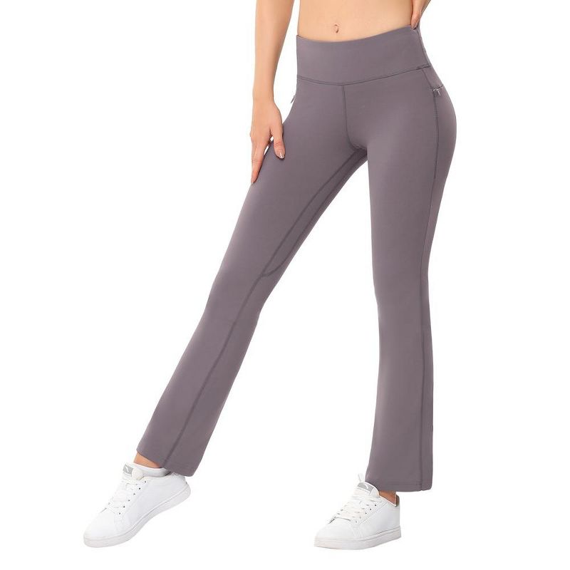 Women's High Waisted Workout Leggings with Zipper Pockets Athletic Yoga Pants Lounge Casual, 2 of 7