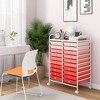 Tangkula Office Rolling Cart 20 Storage Drawers Scrapbook Paper Studio Organizer Pink Gradient - 3 of 4