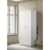 VYNXARI 29.5" White Double Door Wardrobe Cabinet Armoire with Shelf and Hanging Rod,Storage Cabinets with doors and shelves - 2 of 4