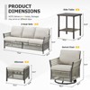 Buenhomino 6-Piece Patio Set – Sofa, 2 Swivel Chairs, 2 Ottomans & Side Table in UV-Resistant PE Wicker & Powder-Coated Steel - 4 of 4