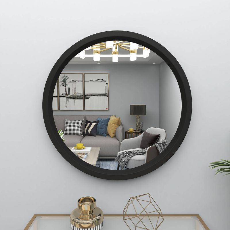 32&#34; Contemporary Wood Wall Mirror Black - Olivia &#38; May, 5 of 18