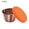 Unique Bargains Stainless Steel Picnic and Travel Salad Dressing Container with Lids Orange - 3 of 4
