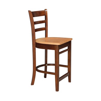 Emily 41'' Solid Wood White Ladder Back Counter Stool