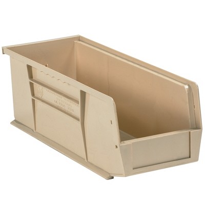 Box Partners Plastic Stack & Hang Bin Boxes 10 7/8" x 4 1/8" x 4" Ivory 12/Case BINP1144V