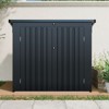 Gulches Black Metal Garbage Bin Shed Stores 2 Trash Cans Stainless Galvanized Steel Multi Use 2 Chains Sloped Roof Lockable For Garden Yard Lawn - 2 of 4