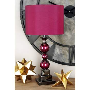Glam Glass Table Lamp Set of 2 Red - Olivia & May