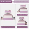 COZONY Upholstered Bed Frame with Storage Headboard, Platform Bed with Drawers and Bookcase, No Box Spring Needed - 3 of 4