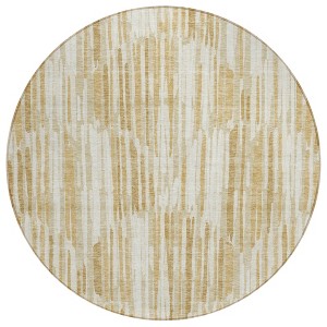 Gold Beige And Ivory Abstract Washable Indoor Outdoor Area Rug - 1 of 4