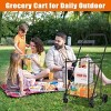 SEVOBAL Dollies Foldable Grocery Cart with Front Door Shopping Trolley, Swivel Wheels for Easy Maneuvering Groceries, Laundry, Black, 43"*20"*2.7" - 2 of 4