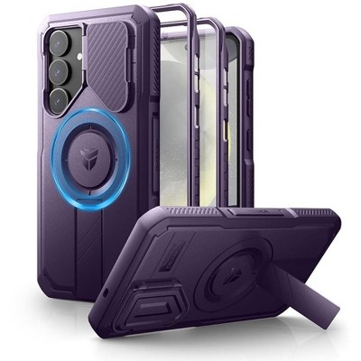 Dexnor for Samsung Galaxy S25 Plus Case with Camera Cover & Adjustable Kickstand & Built-in Screen Protector, Magnetic Cover (2025)