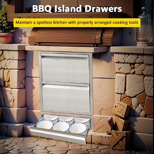 Garvee  Outdoor Kitchen Drawers, Stainless Steel Access BBQ Drawers with Flush Mount Handle - 1 of 4