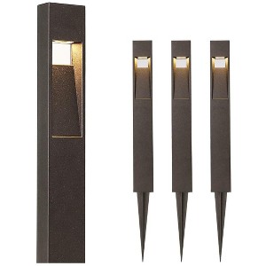 2W 48LM Landscape Pathway Light, Matte Black Integrated LED Walkway Light, Die-Cast Aluminum, ETL Listed (4-PACK) - 1 of 4