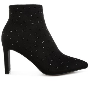 Sakura Diamante Embellished Microfiber Women Boots - 1 of 4
