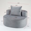 NicBex Corduroy Lounge Sofa,Modern Upholstered Couch with Ribbed Fabric,Throw Pillows,Couches for Living Room,Bedroom,No Assembly Required - 3 of 4
