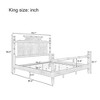 TIRAMISUBEST Queen/King Size Vintage Country Style Wood Platform Bed Frame, Four Poster Bed with Accent High Headboard - 4 of 4