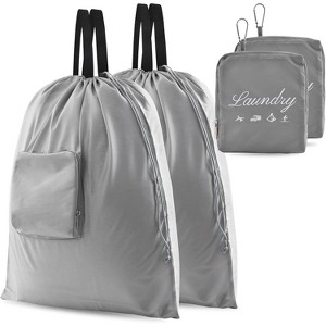 Upgraded Travel Laundry Bags, 24"L x 21"W with Handles & Carabiner for Travel & Fitness - 1 of 4