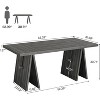 Tribesigns Dining Table for 6, 63" Rectangular Dining Room Table with Heavy Duty Base for Living Room, dining room, Grey - 2 of 4