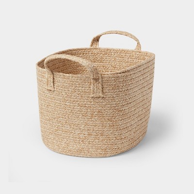 Knit Basket Two Tone Stackable Storage Basket With Lid Pastel Colours