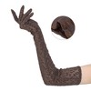 INSPIRE CHIC Women's Long Mesh Sheer Leopard Print Elbow Length Full Finger Sleeve Gloves 1 Pair - 3 of 4