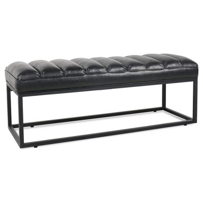 NicBex Modern 53.5" Bedroom Bench Velvet Accent Stool with Metal Base for Entryway and Living Room