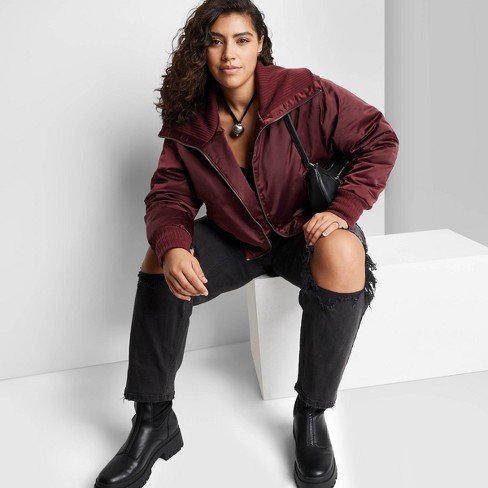 BURGUNDY BOMBER JACKET