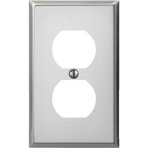 Amerelle PRO 1-Gang Stamped Steel Outlet Wall Plate, Polished Chrome - 1 of 1