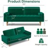 Vipbear 3-seater sofa, 68-inch velvet sofa with velvet cushion and pillow, Mid-century modern sofa, suitable for living room, apartment - 2 of 4
