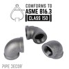 Pipe Decor 1 1/4 in. Black 90 Degree Elbow - 4 of 4