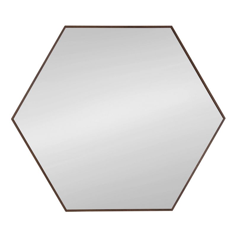 30.75&#34; x 34.75&#34; Rhodes 6 Sided Hexagon Wall Mirror Walnut Brown - Kate and Laurel, 6 of 10