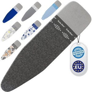 Bartnelli Cotton 54"x15" Ironing Board Cover, Scorch-Resistant, Park & Turbo Zone, Denim Black - 1 of 4