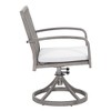 Cesicia  2Pcs 22.8'' x 26.2'' x 35'' in Aluminum Rotating Armchair With Seat Cushion For Living Room, Bedroom, Office, Brown&Gray - 2 of 4