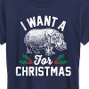 Women's - Instant Message - I Want A Hippopotamus For Christmas Short Sleeve Graphic T-Shirt - 2 of 4