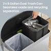 Kitchen, 16 Gallon (2 x 8 Gallon) Dual Compartment Garbage Can, 60L Pedal Recycling Bin, Stainless Steel, 15 Trash Bags Included - 4 of 4