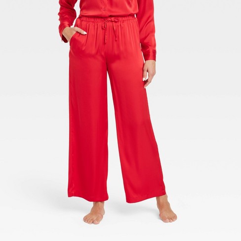 Women's Woven Wide Leg Pajama Pants - Colsie™ Black L : Target