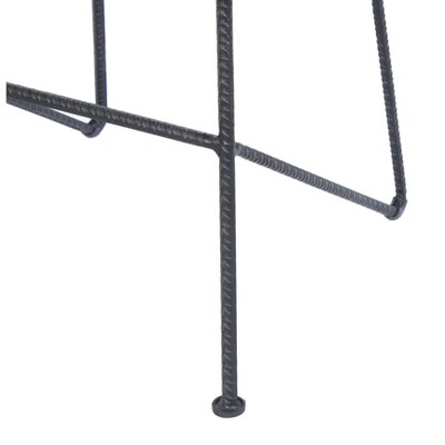 28" Industrial Saddle Seat Bar Stool in Black and Brown