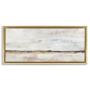 Stupell Industries Neutral Horizon Landscape Black Floater Framed Canvas Wall Art - 1 of 4