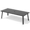 Crestlive Products Patio Outdoor Dining Table, Aluminum Frame with Umbrella Hole Outdoor Furniture Black - 2 of 4