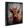 Stupell Industries Cow with Vintage Florals Floating Frame Canvas Art - 2 of 4