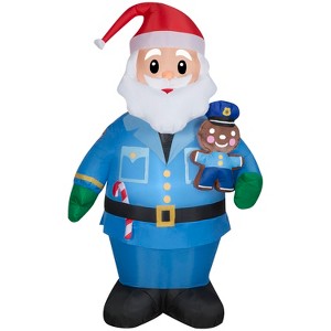 Gemmy Christmas Inflatable Policeman Santa , 7 ft Tall, Multi - 1 of 4