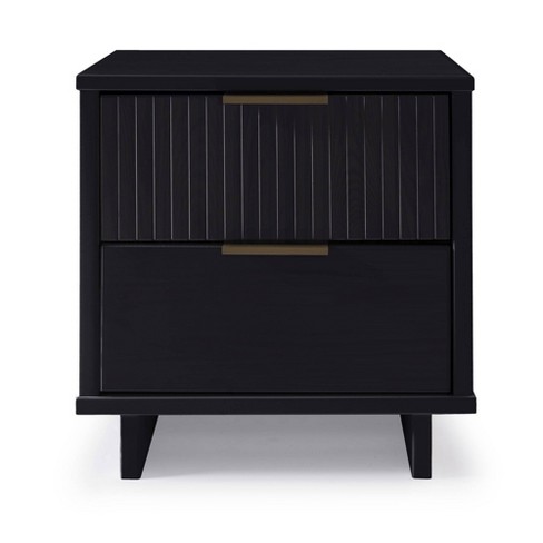 Granville Modern 2 Drawer Nightstand Black Manhattan Comfort Bedside Table With Storage Painted Wood Finish Target