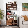 Tangkula 67" Bakers Rack w/ Power Outlet Coffee Bar Cabinet w/ S-Shaped Hooks - 4 of 4