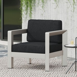 Christopher Knight Home Aviara Modern Outdoor Aluminum Club Chair with Cushions - 1 of 4