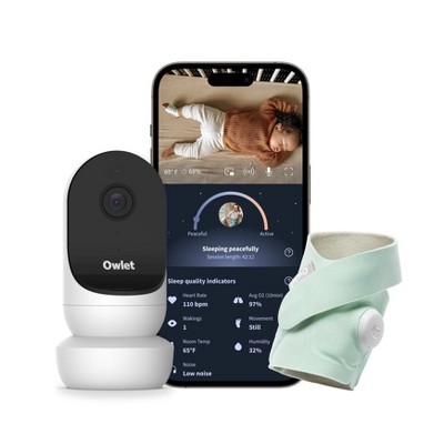 Image of Owlet Dream Duo 2 Smart Baby Monitor - Includes FDA-Cleared Dream Sock & HD Video Wifi Camera - Mint