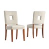 Set of 2 Troy Keyhole Dining Chair Wood White - Inspire Q: Rubberwood Frame, Faux Leather, Spot Clean - 2 of 4